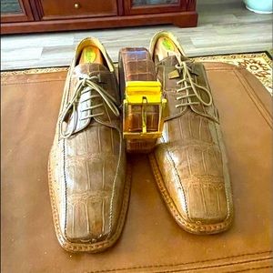 Tan/Taupe Alligator and Ostrich - David Eden’s size 12
